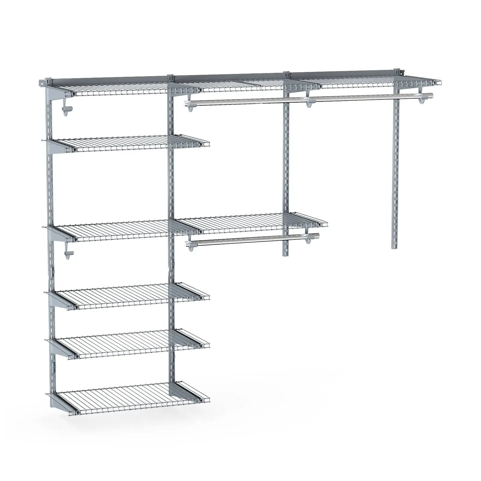 Adjustable Closet Organizer Kit with Shelves and Hanging Rods for 4 to 6 Feet by DirectDeals