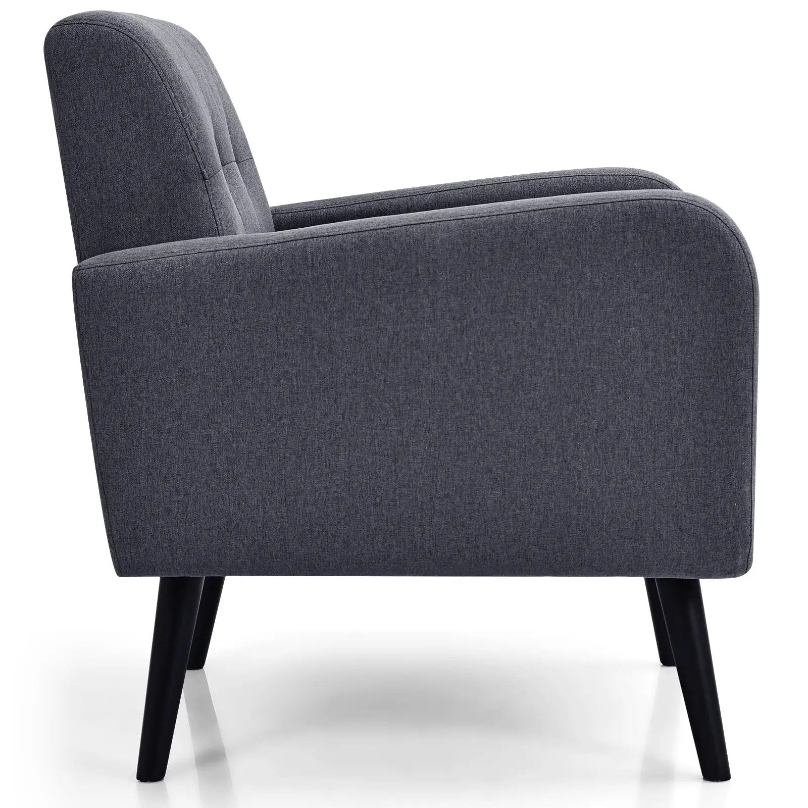 Modern Upholstered Comfy Accent Chair Single Sofa with Rubber Wood Legs by DirectDeals