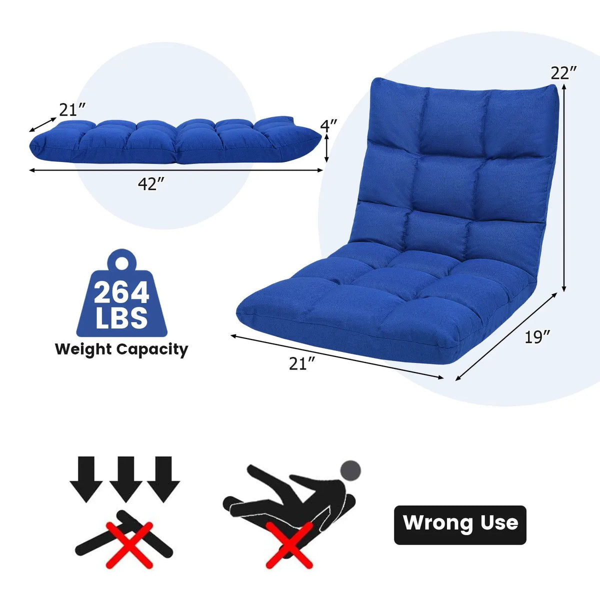 14-Position Adjustable Folding Lazy Gaming Sofa by DirectDeals
