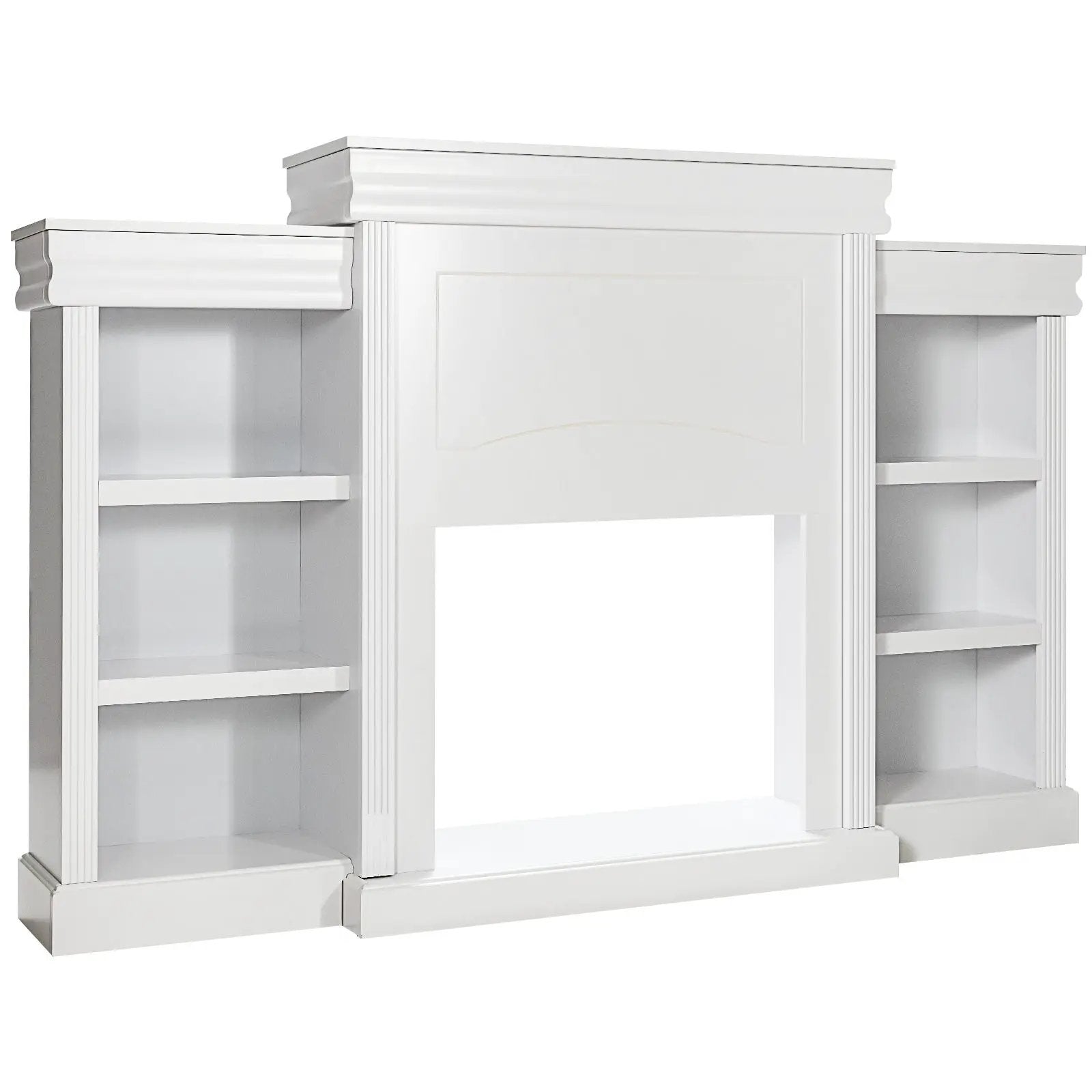 70 Inch Modern Fireplace Media Entertainment Center with Bookcase by DirectDeals