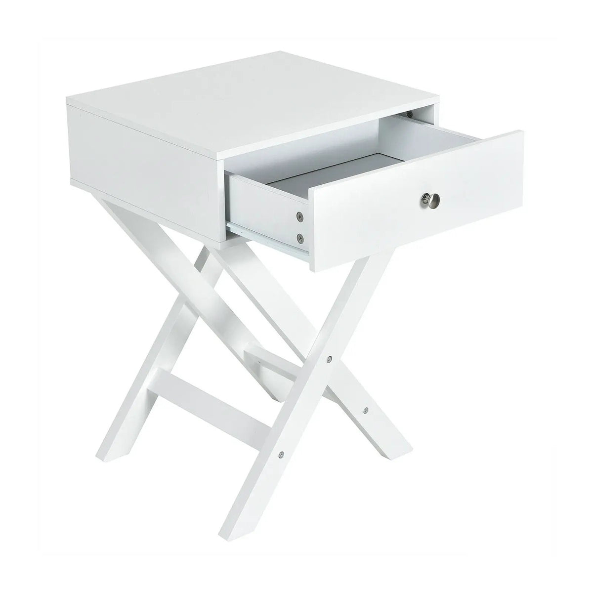 Modern X-Shaped Nightstand with Drawer for Living Room Bedroom by DirectDeals