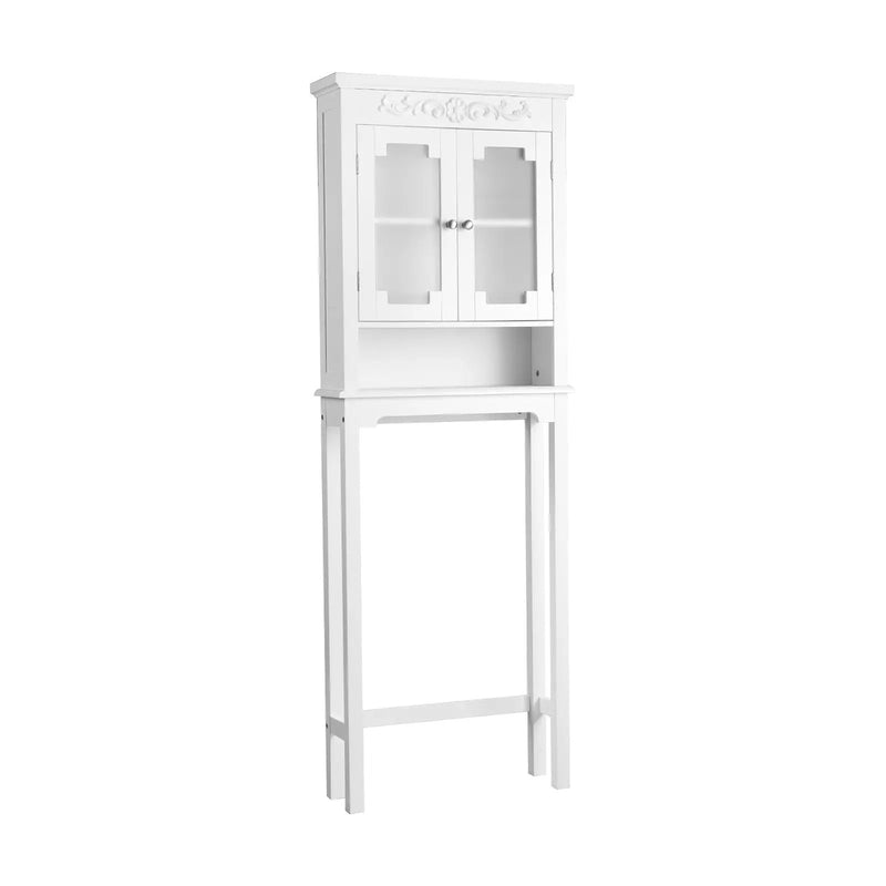 Bathroom Space Saver Carved Top Toilet Rack with Adjustable Shelf by DirectDeals