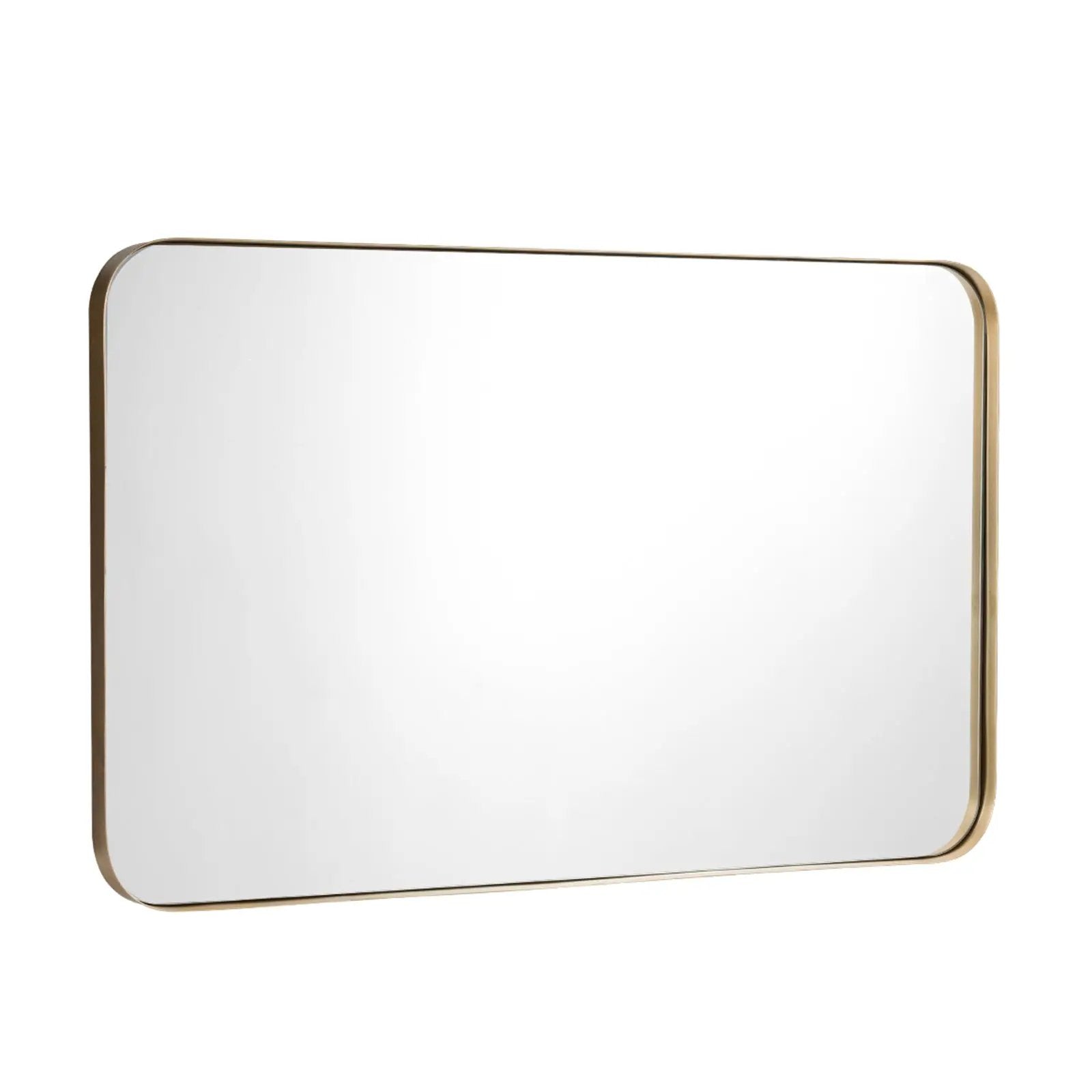 32 Inch x 20 Inch Metal Frame Wall-Mounted Rectangle Mirror by DirectDeals