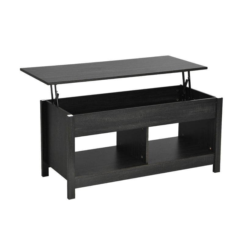 Lift Top Coffee Table with Hidden Storage Compartment and Lower Shelf for Study Room by DirectDeals