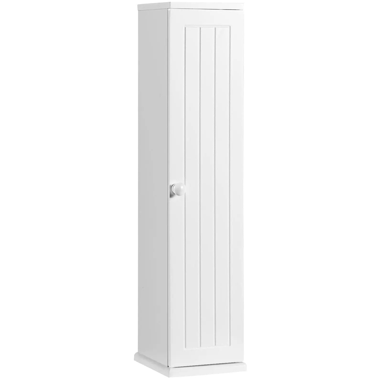 Free Standing Toilet Paper Holder with 4 Shelves and Top Slot for Bathroom-White by DirectDeals