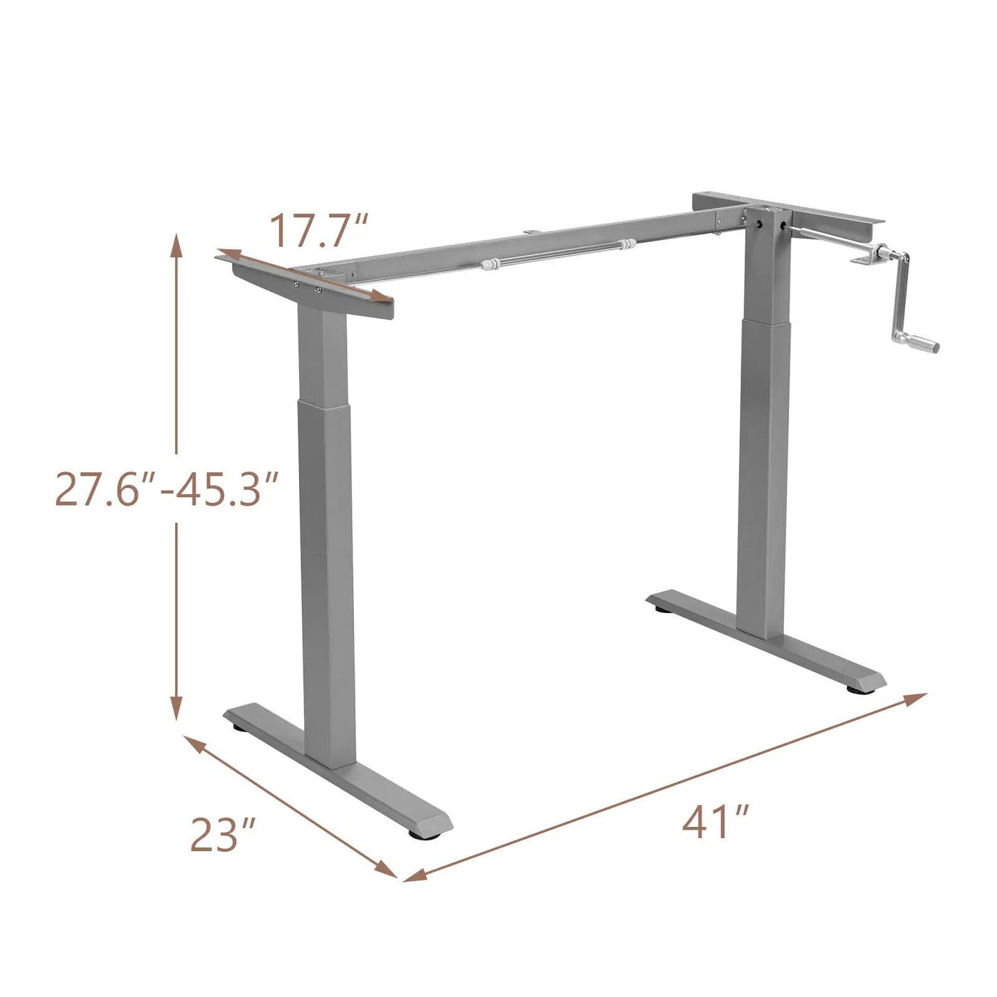 Hand Crank Sit to Stand Desk Frame Height Adjustable Standing Base-Gray by DirectDeals