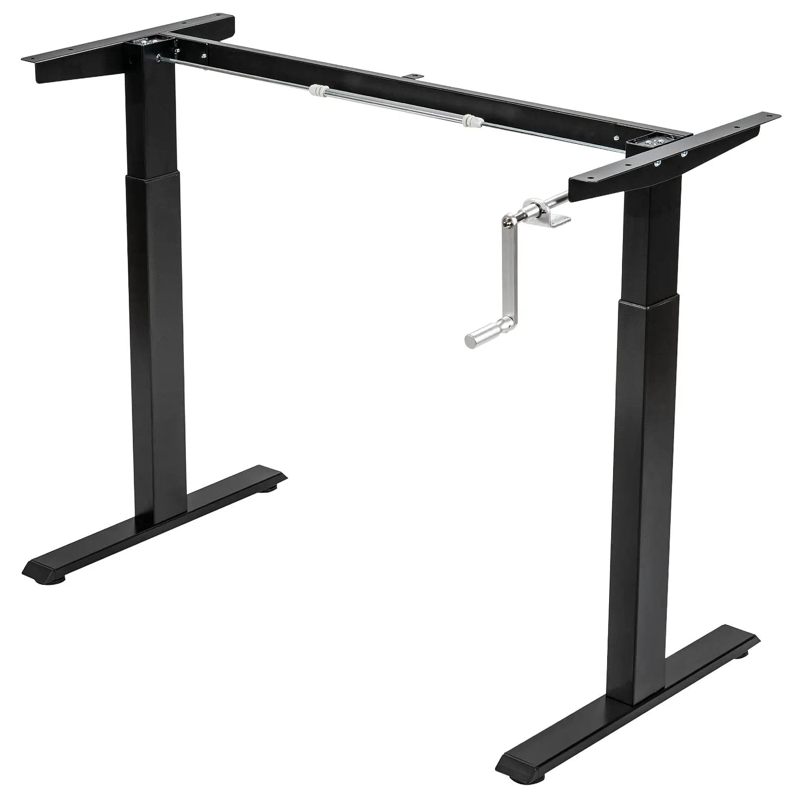 Hand Crank Sit to Stand Desk Frame Height Adjustable Standing Base-Gray by DirectDeals