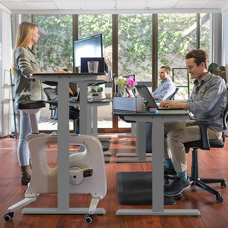 Hand Crank Sit to Stand Desk Frame Height Adjustable Standing Base-Gray by DirectDeals