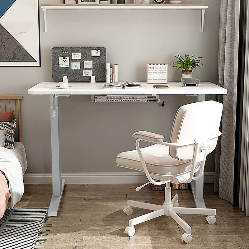 Hand Crank Sit to Stand Desk Frame Height Adjustable Standing Base-Gray by DirectDeals