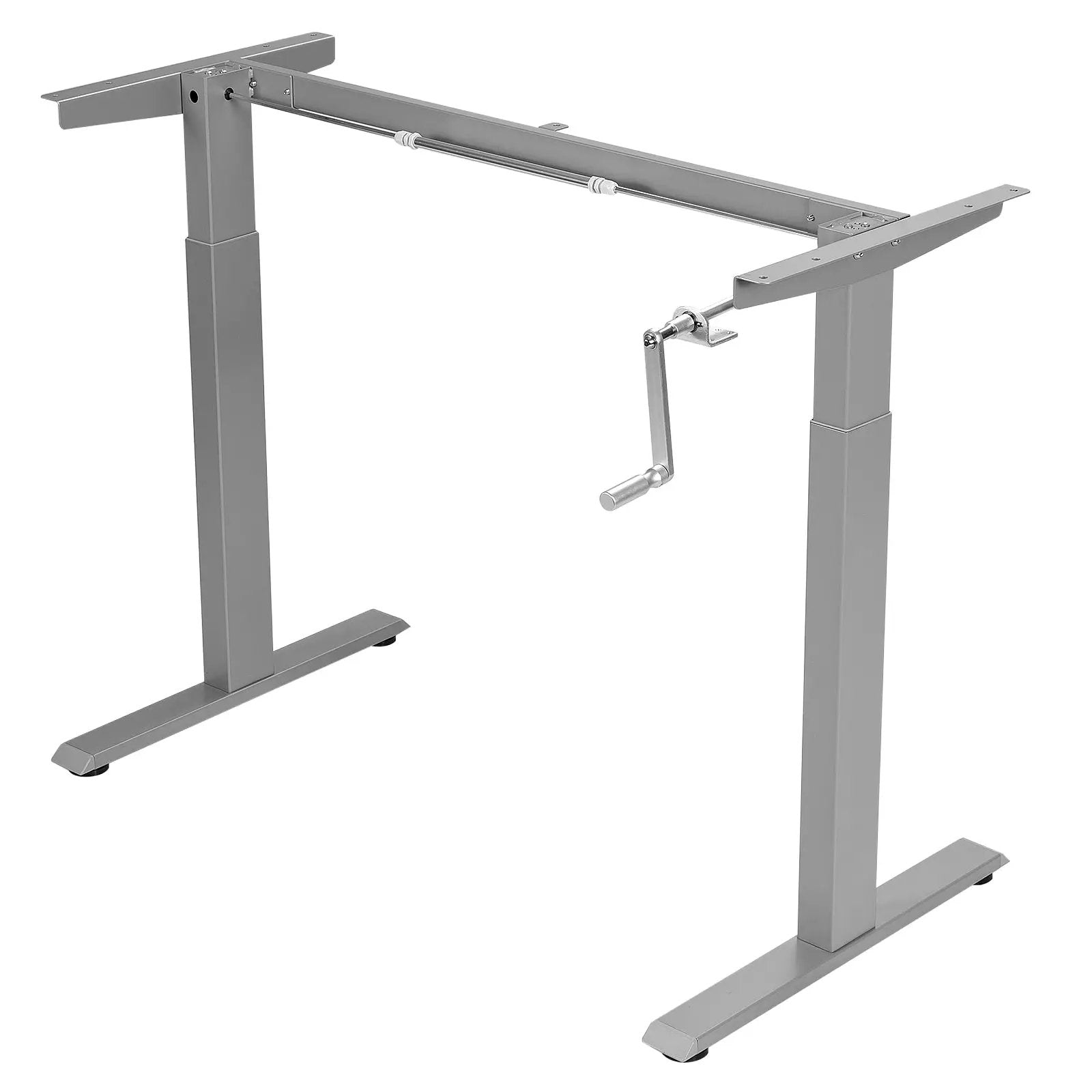 Hand Crank Sit to Stand Desk Frame Height Adjustable Standing Base-Gray by DirectDeals