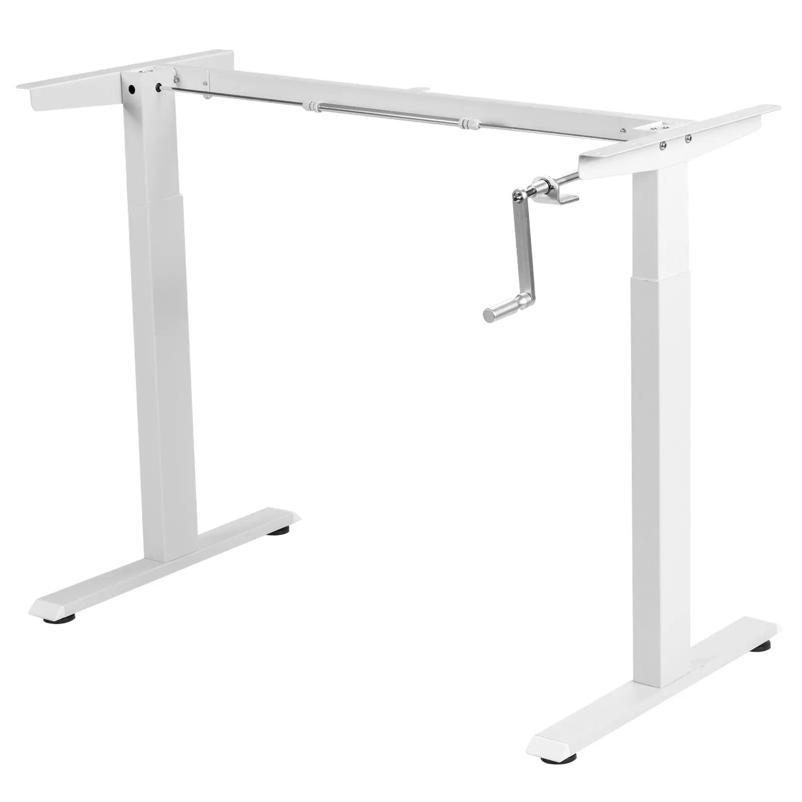 Hand Crank Sit to Stand Desk Frame Height Adjustable Standing Base-Gray by DirectDeals