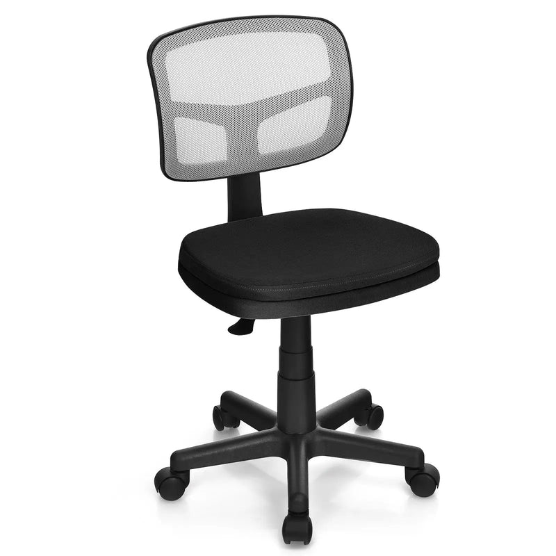 Armless Computer Chair with Height Adjustment and Breathable Mesh for Home Office by DirectDeals