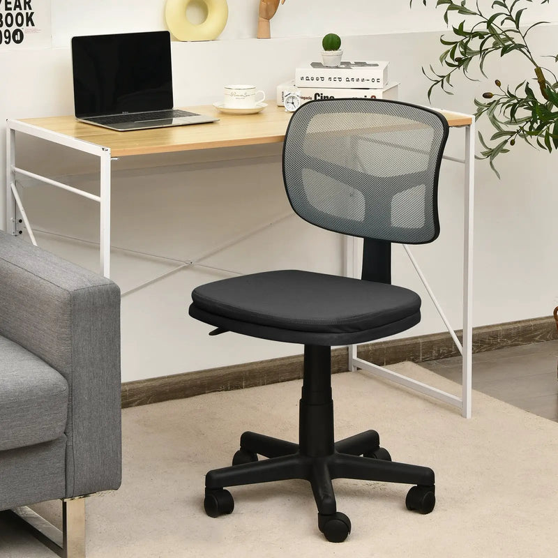 Armless Computer Chair with Height Adjustment and Breathable Mesh for Home Office by DirectDeals