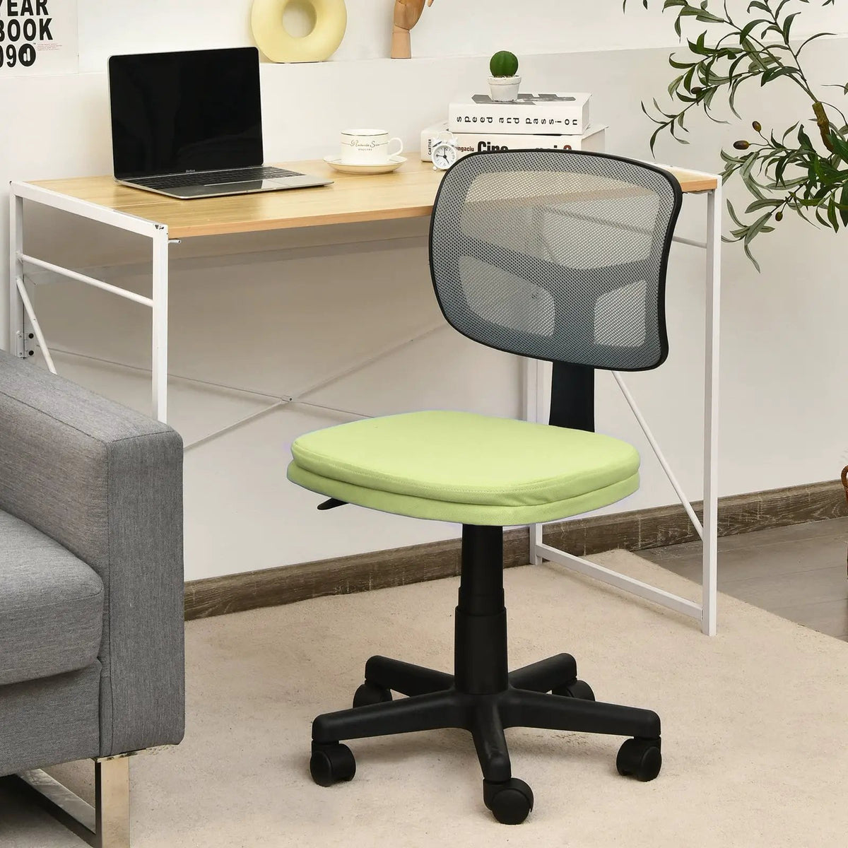 Armless Computer Chair with Height Adjustment and Breathable Mesh for Home Office by DirectDeals