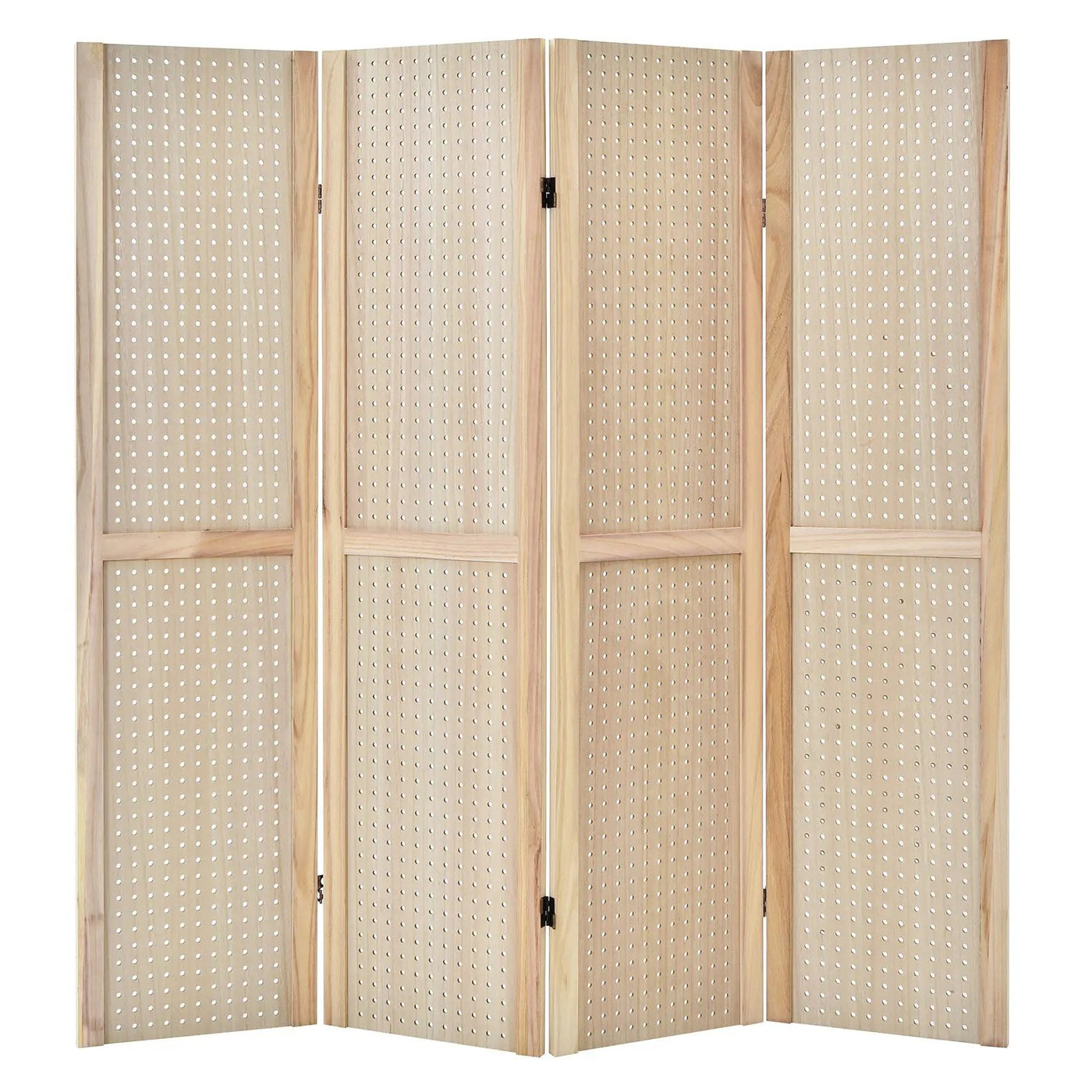 4-Panel Pegboard Display 5 Feet Tall Folding Privacy Screen for Craft Display Organized by DirectDeals