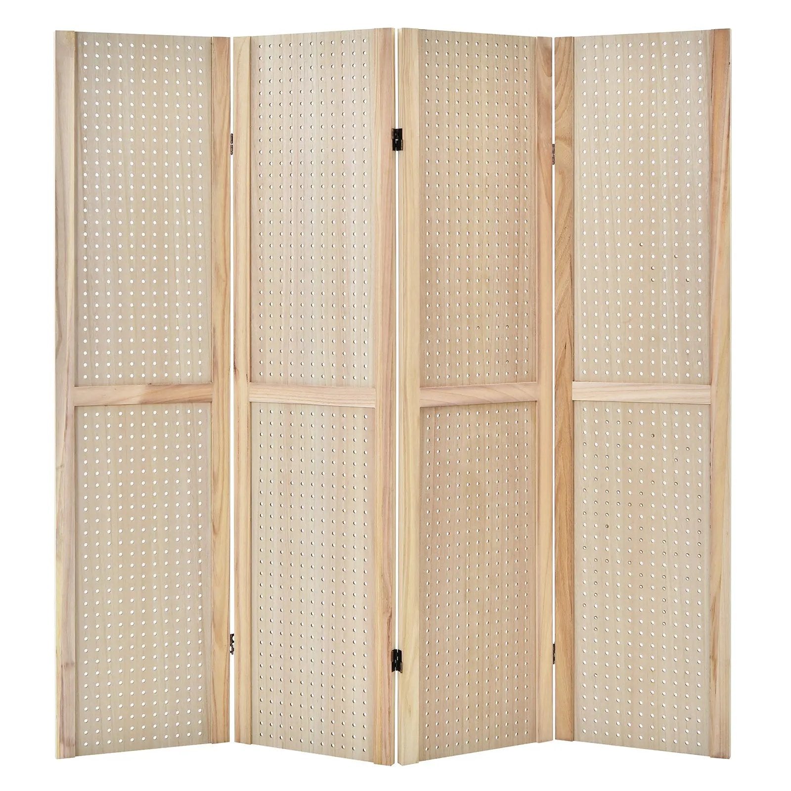 4-Panel Pegboard Display 5 Feet Tall Folding Privacy Screen for Craft Display Organized by DirectDeals