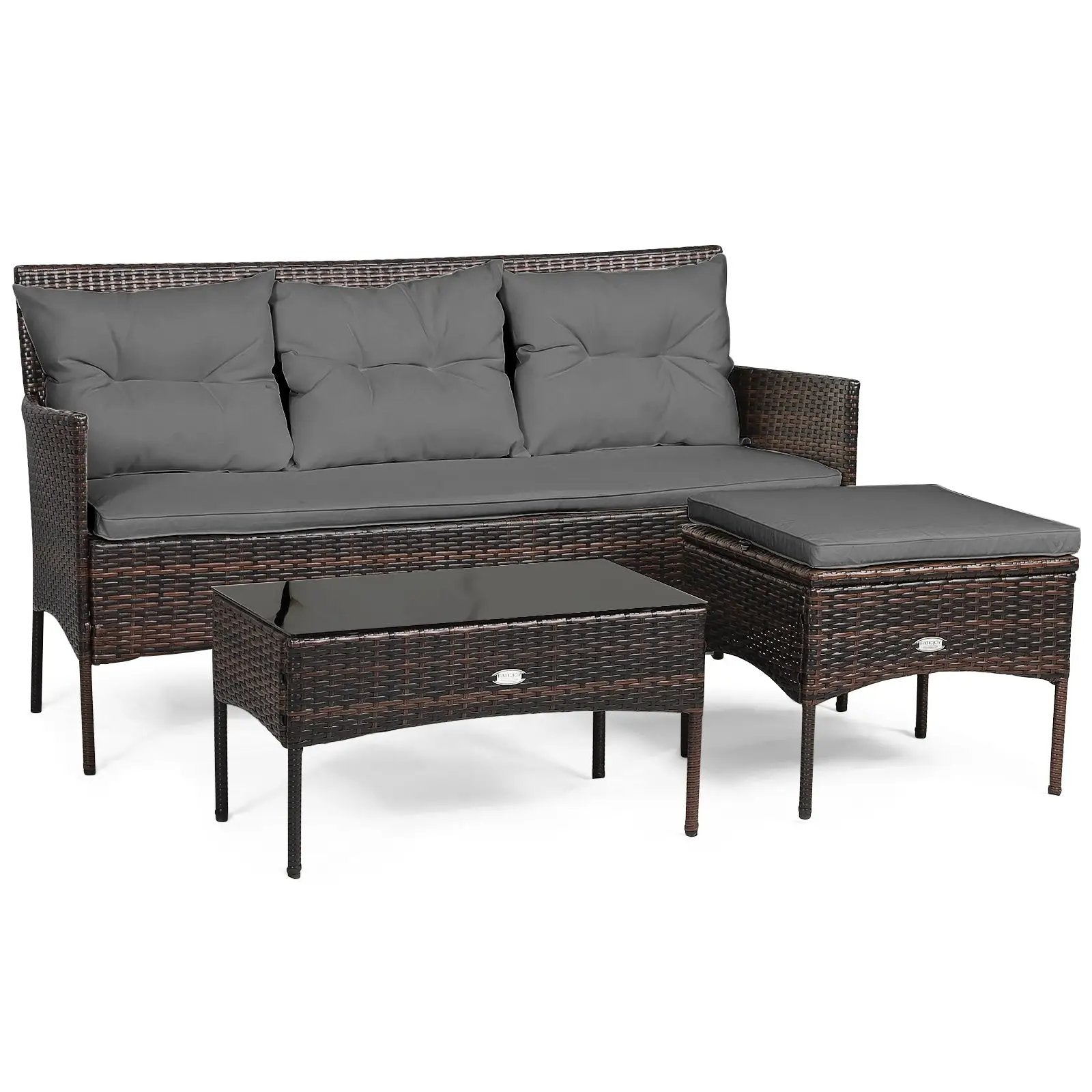 3 Pieces Patio Furniture Sectional Set with 5 Cozy by DirectDeals