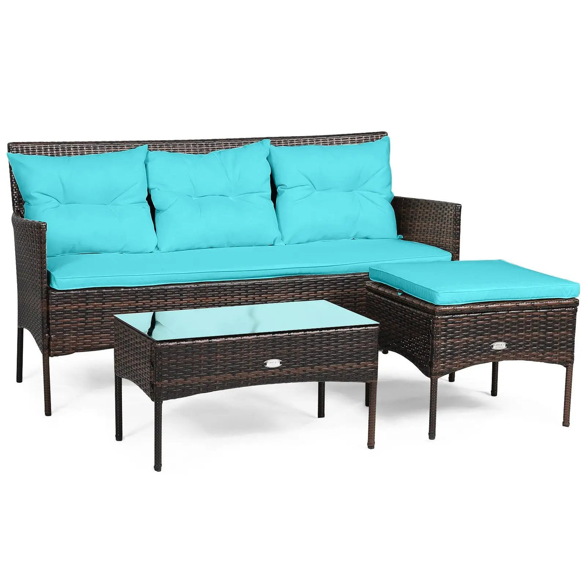 3 Pieces Patio Furniture Sectional Set with 5 Cozy by DirectDeals