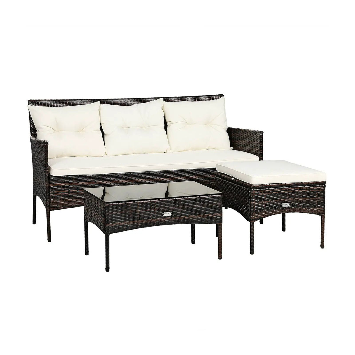 3 Pieces Patio Furniture Sectional Set with 5 Cozy by DirectDeals