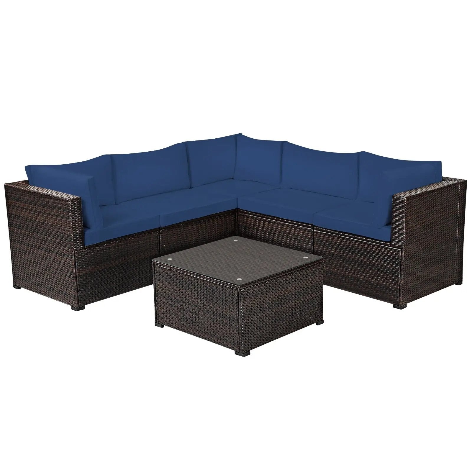 6 Pieces Patio Furniture Sofa Set with Cushions for Outdoor by DirectDeals