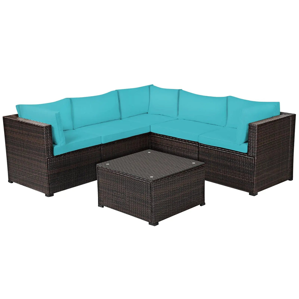 6 Pieces Patio Furniture Sofa Set with Cushions for Outdoor by DirectDeals
