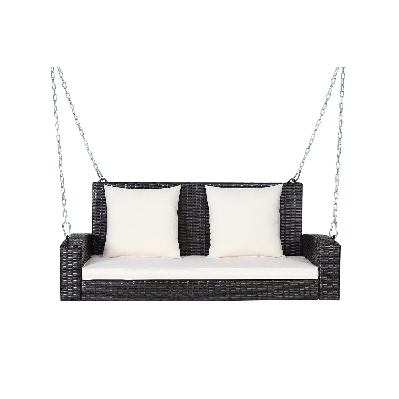 2-Person Patio Rattan Porch Swing with Cushions by DirectDeals