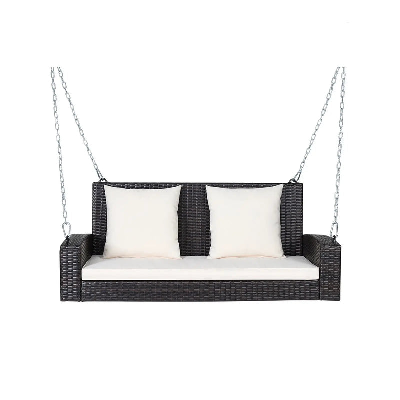 2-Person Patio Rattan Porch Swing with Cushions by DirectDeals