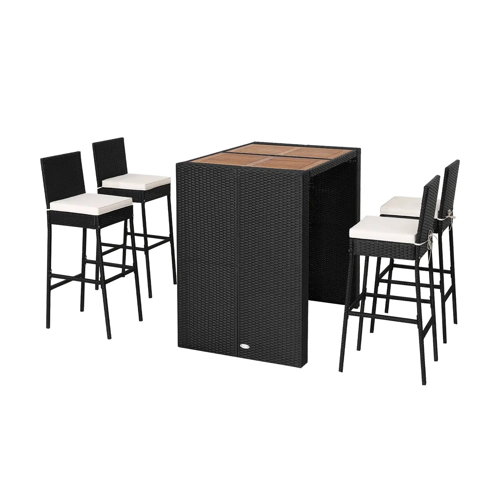 5 Pieces Patio Acacia Wood Dining Set by DirectDeals