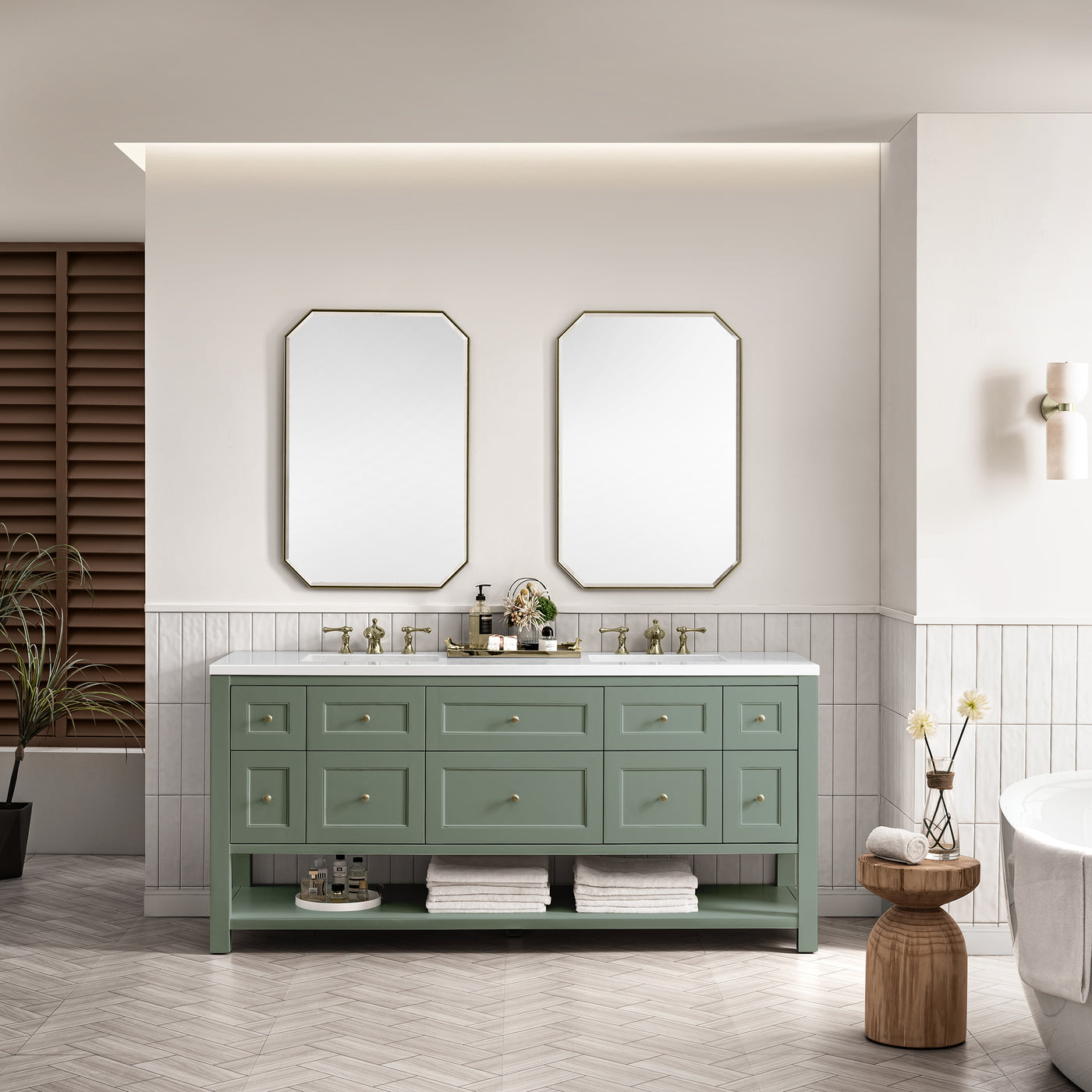 James Martin Breckenridge 72" Double Bathroom Vanity, Smokey Celadon by James Martin