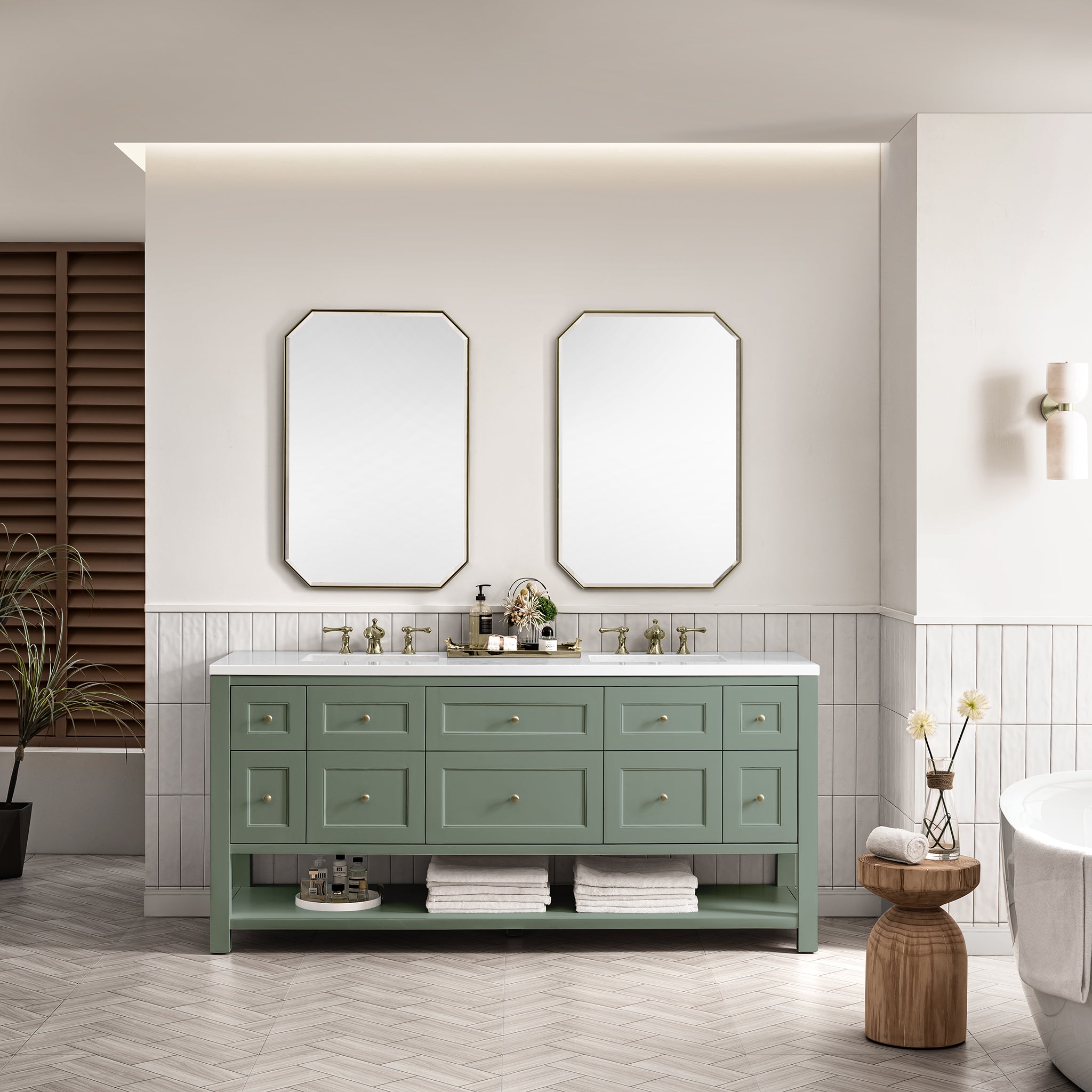 James Martin Breckenridge 72" Double Bathroom Vanity, Smokey Celadon by James Martin