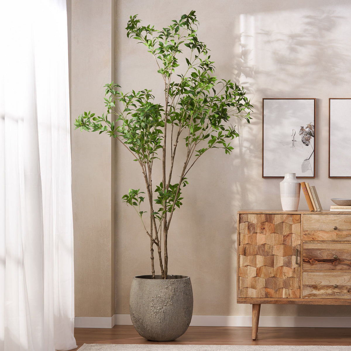 240cm Artificial Pieris Tree with Lush Greenery - Green, photo 4 of 10