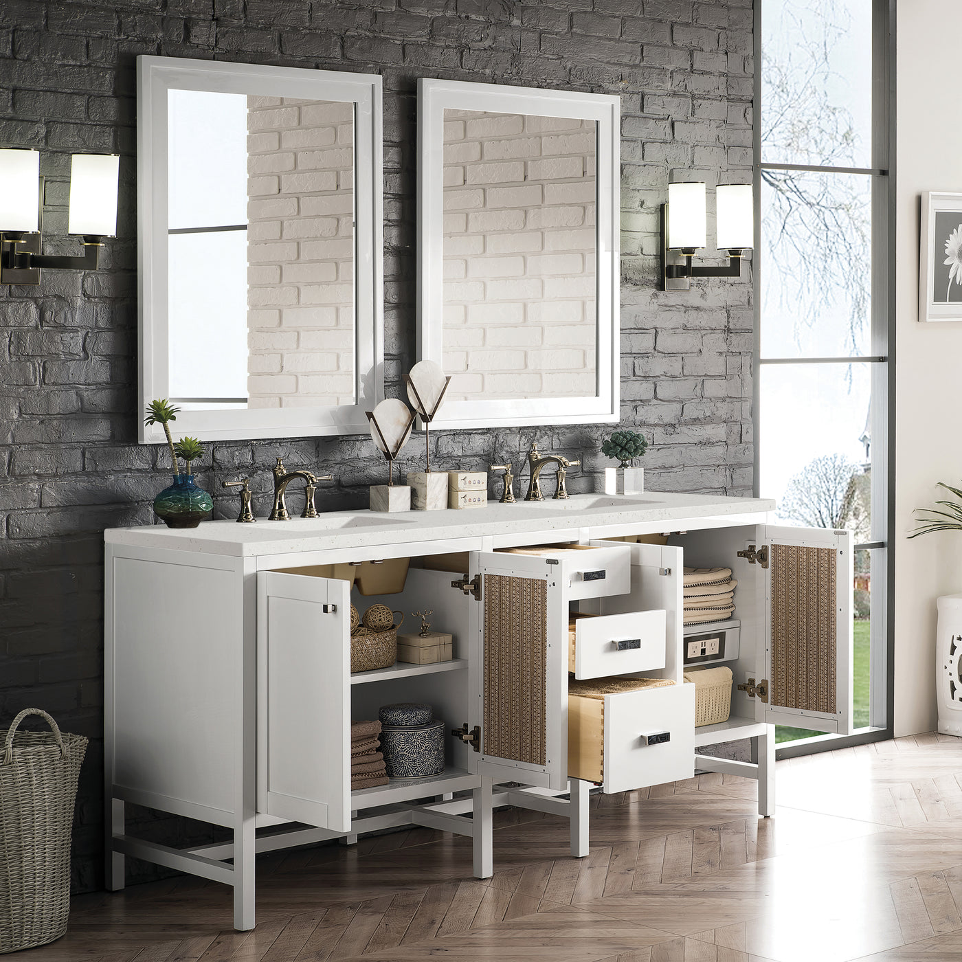James Martin Addison 72" Double Bathroom Vanity, Glossy White, view 17