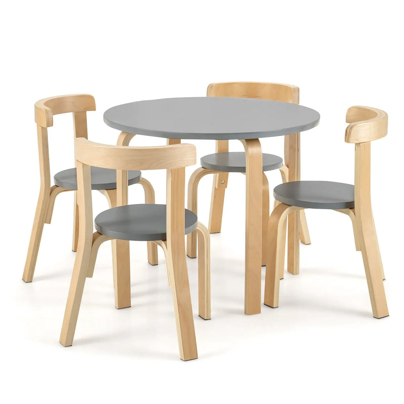 5-Piece Kids Wooden Curved Back Activity Table and Chair Set with by DirectDeals