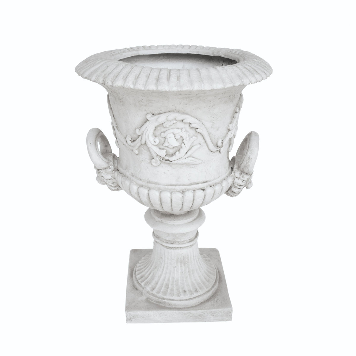 Antique White MGO Garden Urn Planter with Faux-Stone Finish, photo 2 of 9