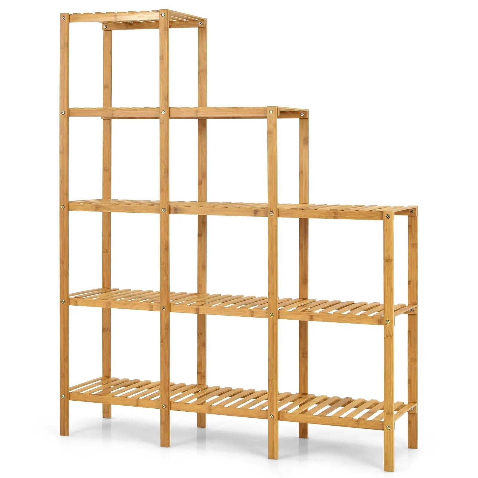 Multifunctional Bamboo Shelf Display Organizer by DirectDeals