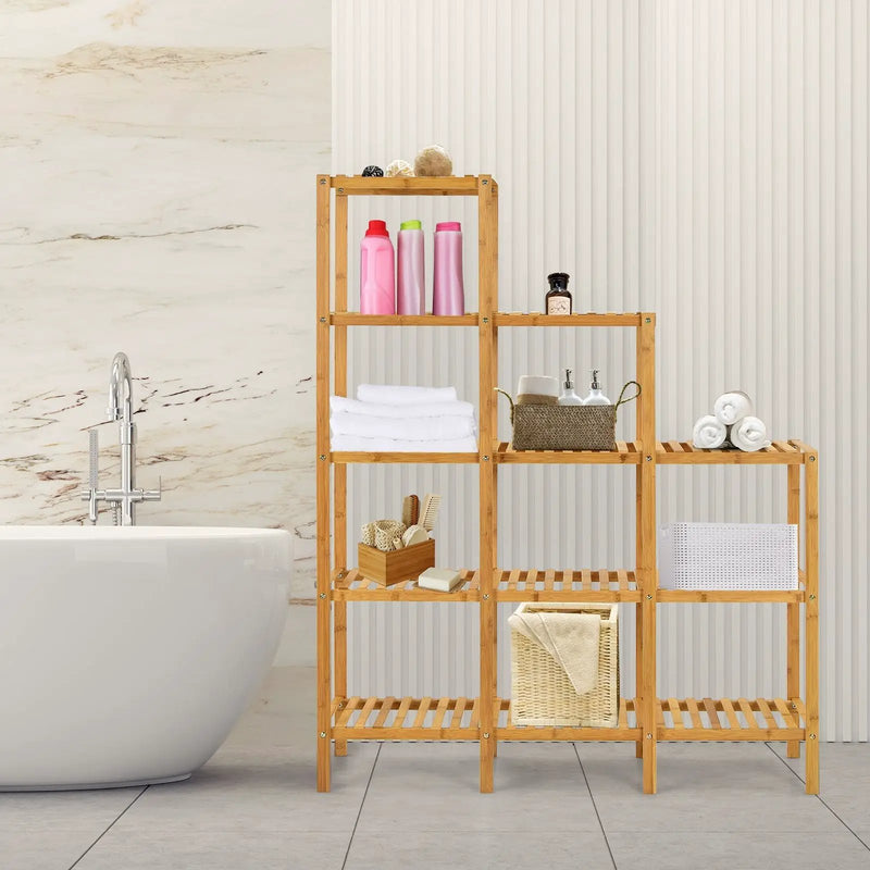 Multifunctional Bamboo Shelf Display Organizer by DirectDeals