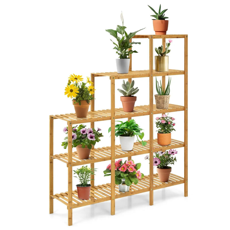 Multifunctional Bamboo Shelf Display Organizer by DirectDeals