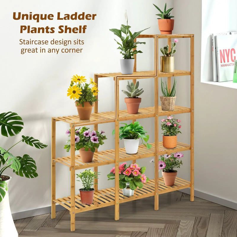 Multifunctional Bamboo Shelf Display Organizer by DirectDeals