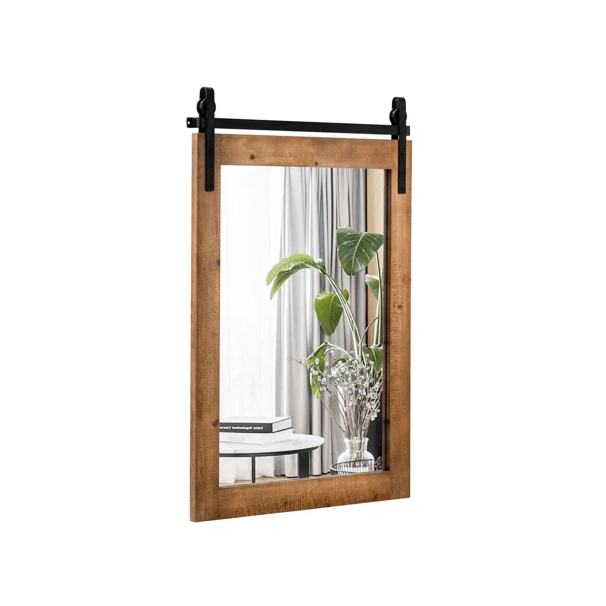 30 x 22 Inch Wall Mount Mirror with Wood Frame by DirectDeals