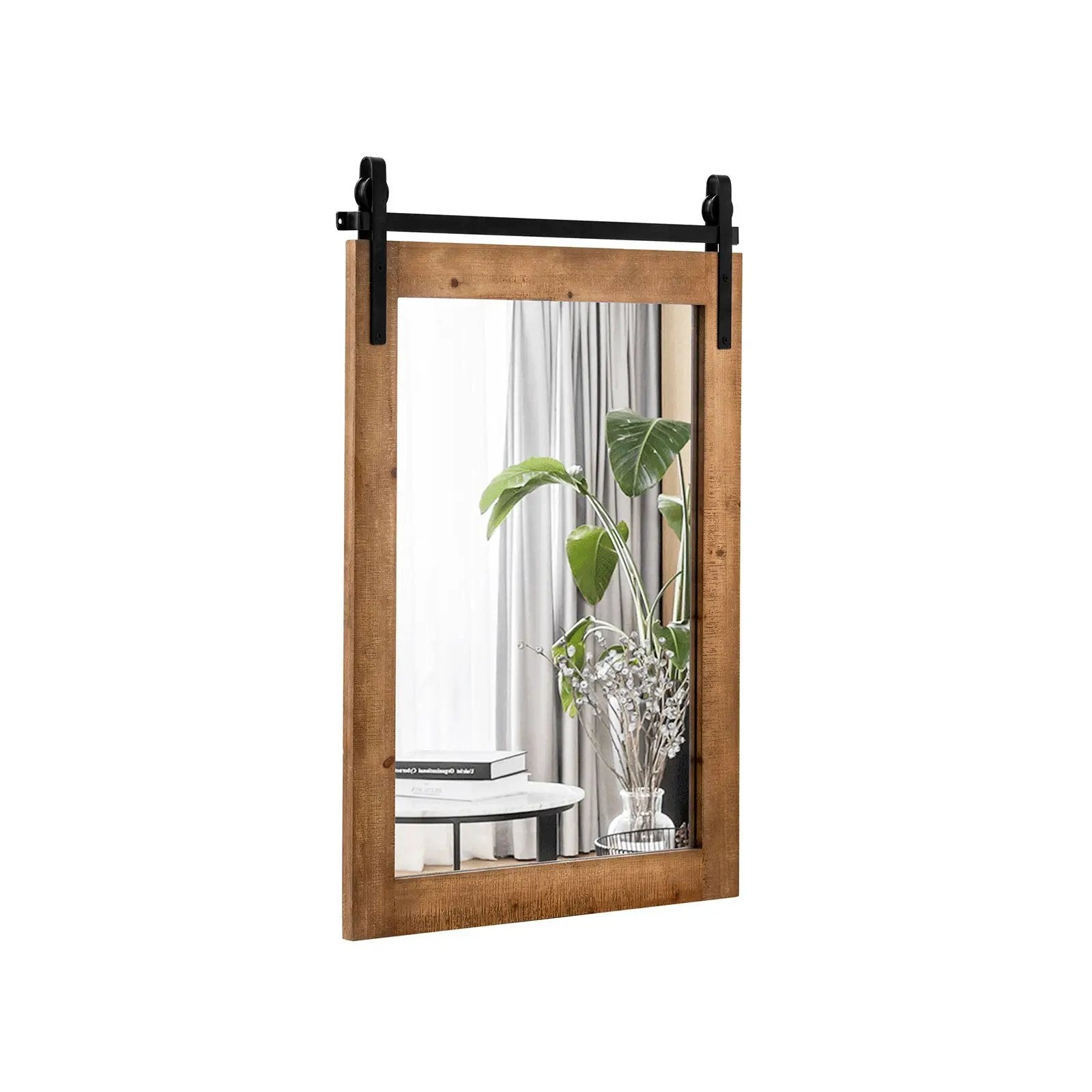 30 x 22 Inch Wall Mount Mirror with Wood Frame by DirectDeals