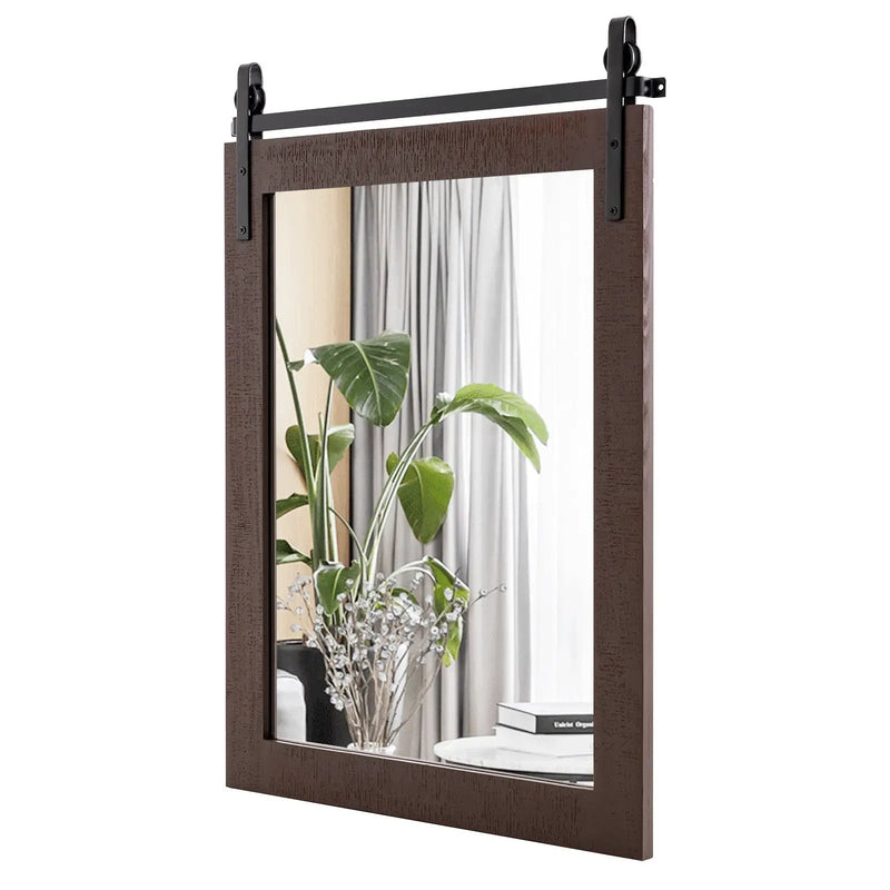30 x 22 Inch Wall Mount Mirror with Wood Frame by DirectDeals