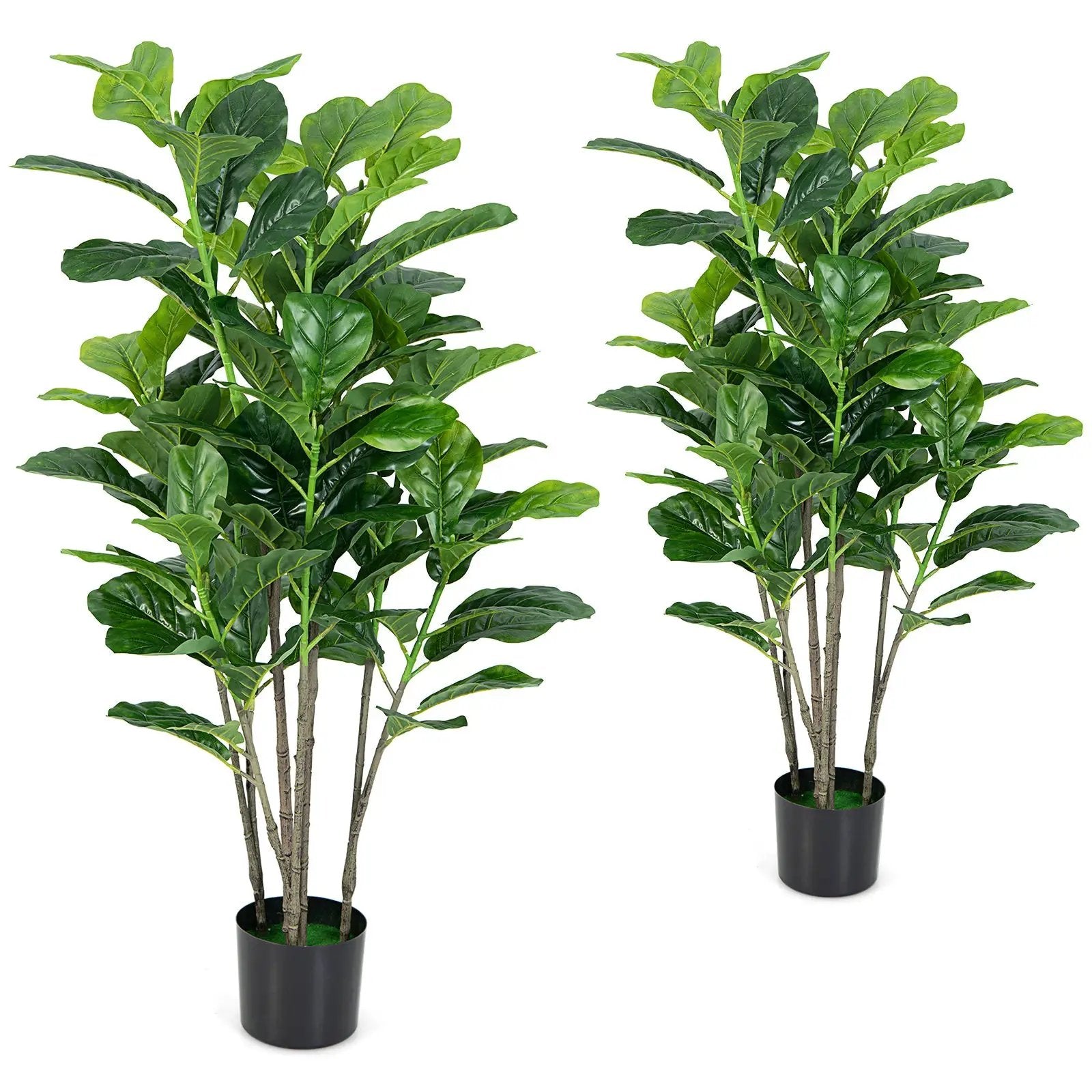 51 Inch 2-Pack Artificial Fiddle Leaf Fig Tree for Indoor and Outdoor by DirectDeals