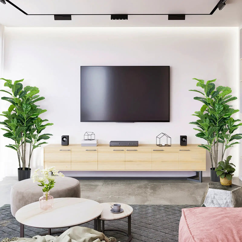 51 Inch 2-Pack Artificial Fiddle Leaf Fig Tree for Indoor and Outdoor by DirectDeals