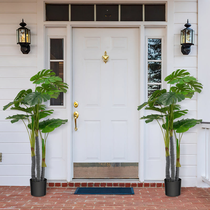 4 Feet Artificial Tree Artificial Monstera Palm Tree Fake Plant by DirectDeals