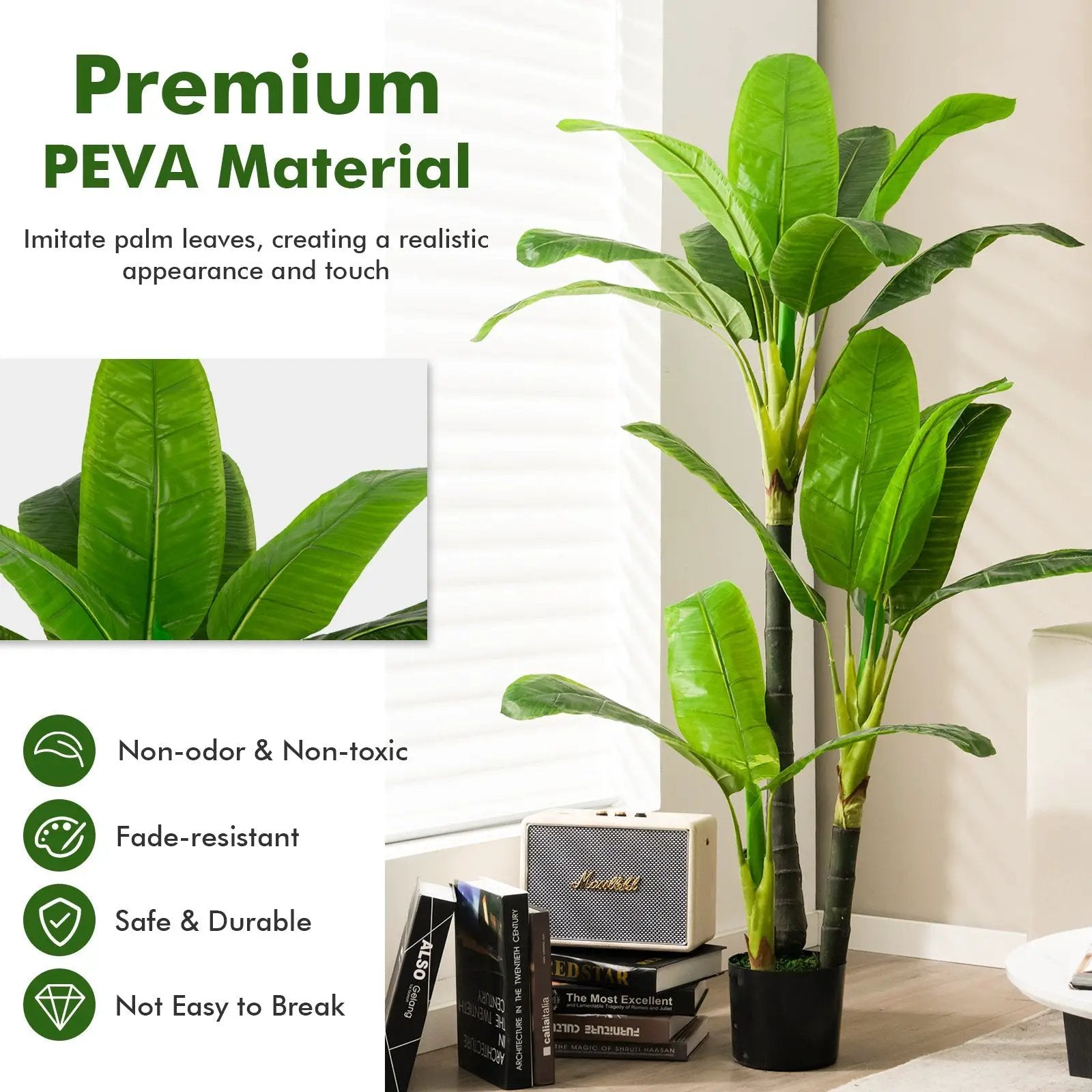 5 Feet Artificial Tree with 18 Large Leaves by DirectDeals