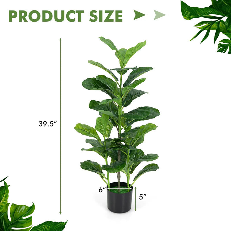 2-Pack Artificial Fiddle Leaf Fig Tree for Indoor and Outdoor by DirectDeals