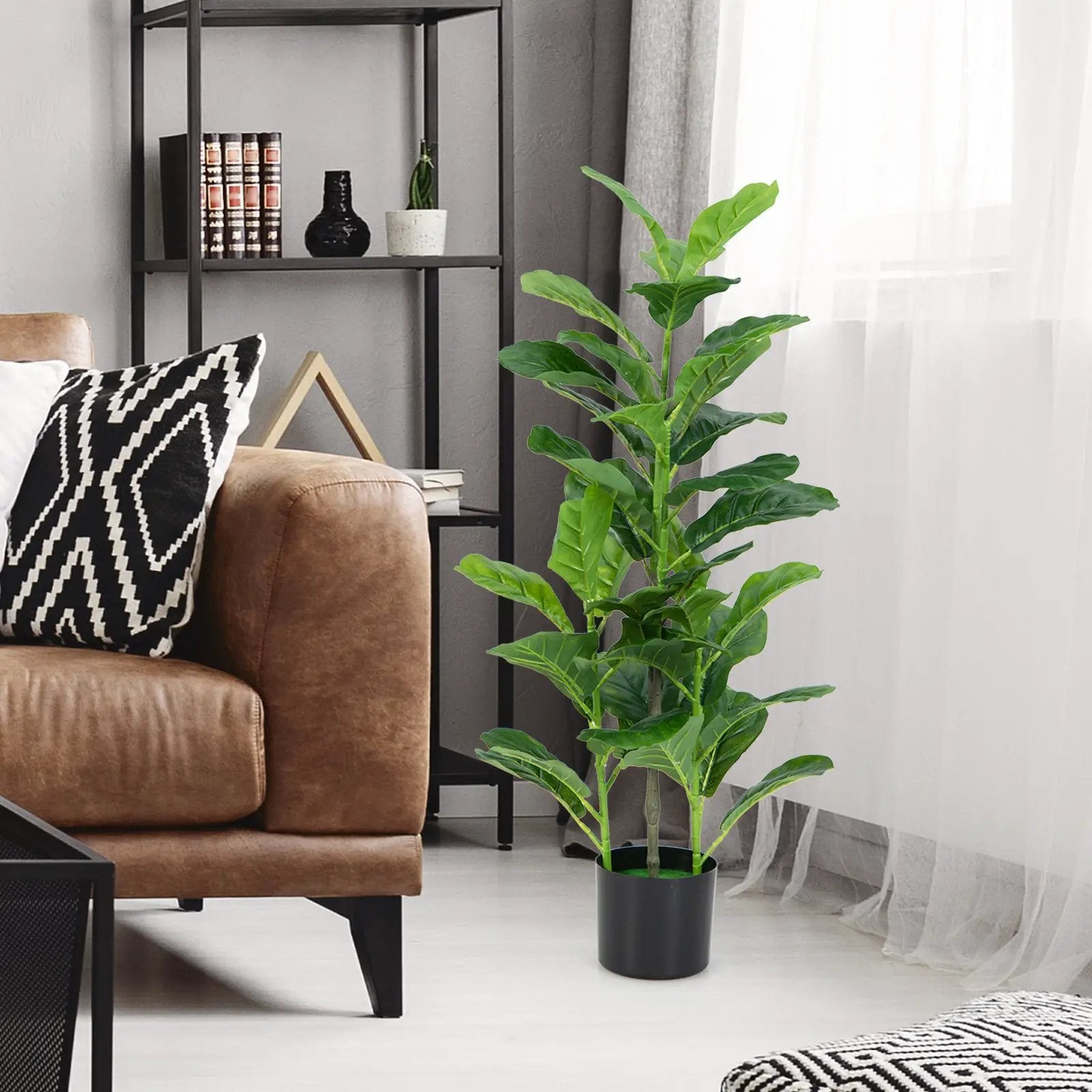 2-Pack Artificial Fiddle Leaf Fig Tree for Indoor and Outdoor by DirectDeals