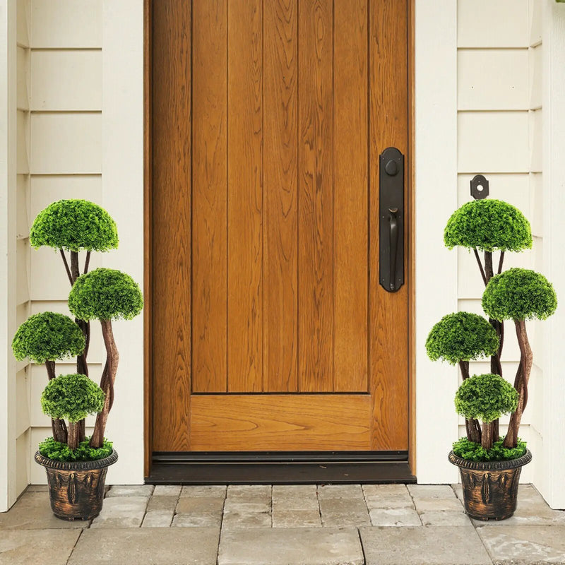 3 Feet Decorative Artificial Cedar Topiary Tree with Rattan Trunk by DirectDeals