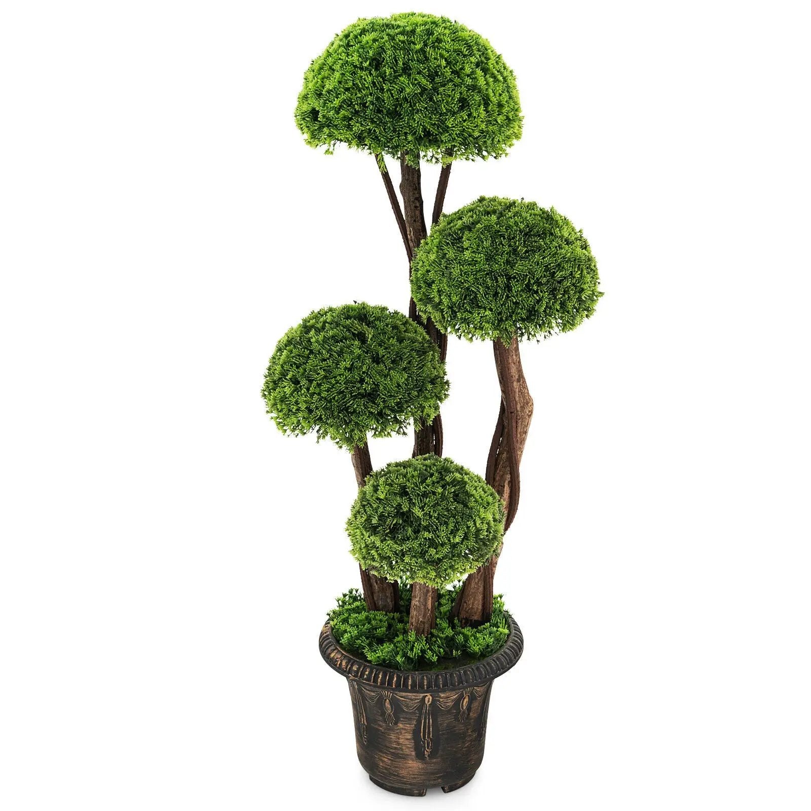 3 Feet Decorative Artificial Cedar Topiary Tree with Rattan Trunk by DirectDeals