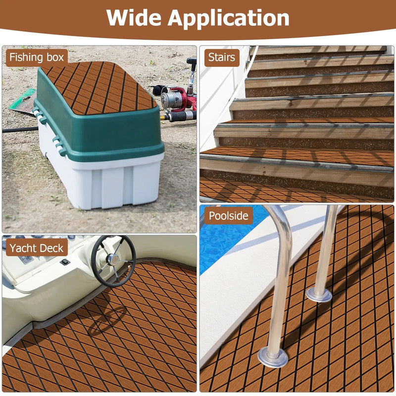 EVA Foam Boat Decking Sheet with Diamond Shape for Boat Surfboard-Brown by DirectDeals